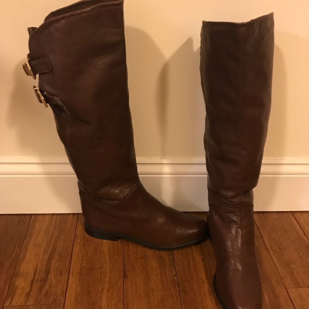 Authentic brown leather boots